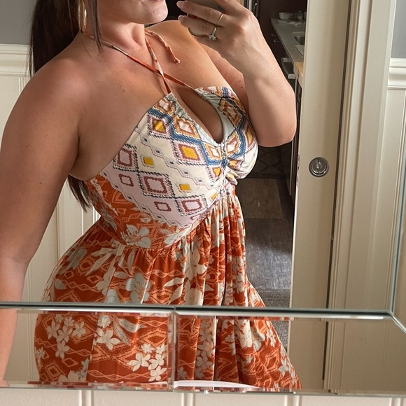 Tribal Floral Print Wide Leg Jumpsuit - Picture 2 of 9